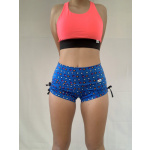 Short jareta, azul acero con bolitas de colores