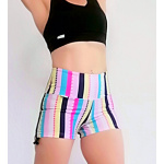 Short jareta, estampado rosa rayado