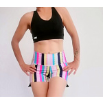 Short jareta, estampado rosa rayado