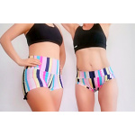 Short jareta, estampado rosa rayado