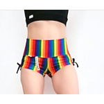 Short de jaretas estampado multicolor