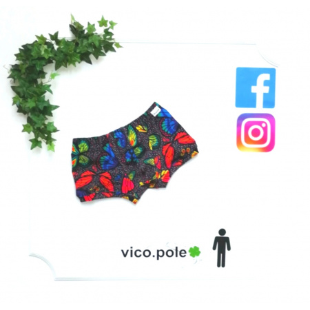 Boxer de licra, estampado de mariposas. S/M
